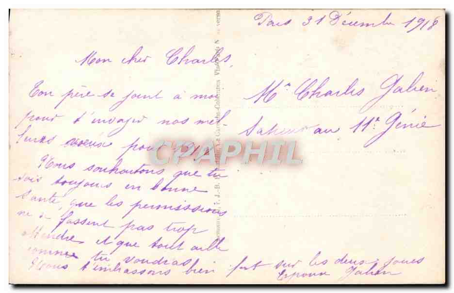 CPA Fantaisie Fleurs — Rückseite