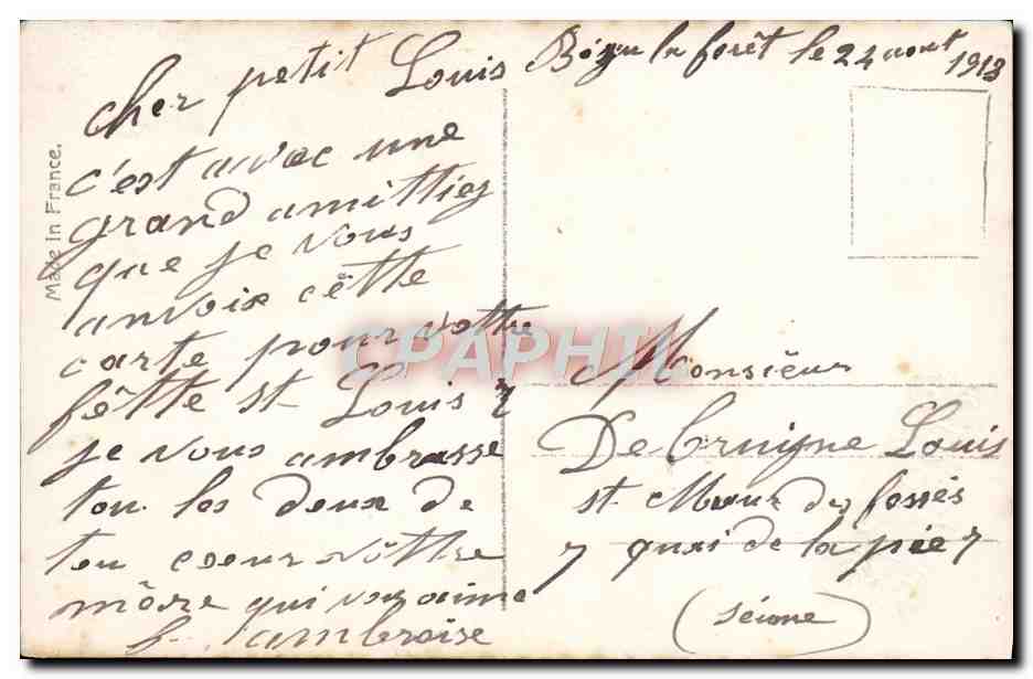 CPA Fantaisie Enfant — Rückseite