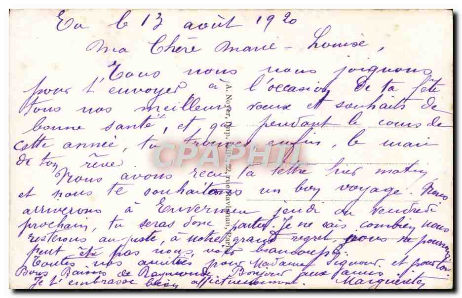 CPA Fantaisie Femme Vive Sainte Marie  — Verso