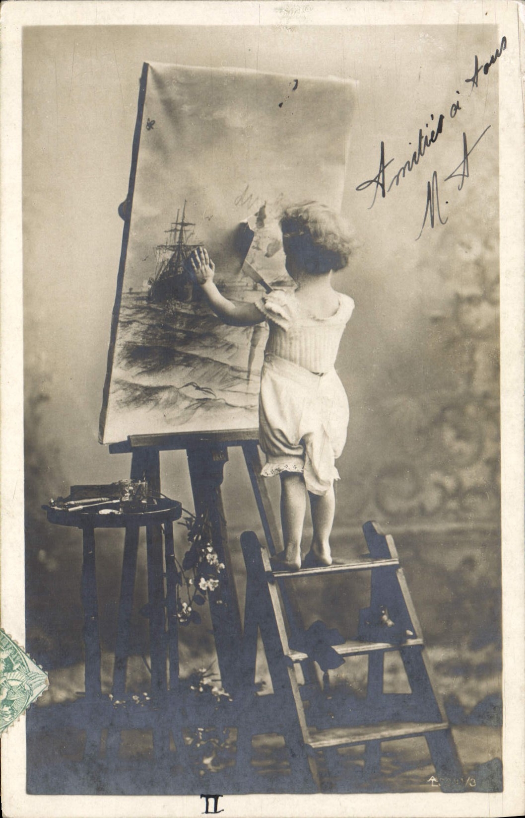 CPA Fantaisie Enfant Peintre