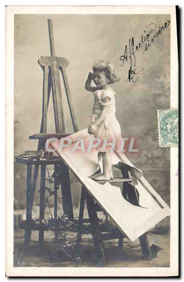 CPA Fantaisie Enfant Peintre