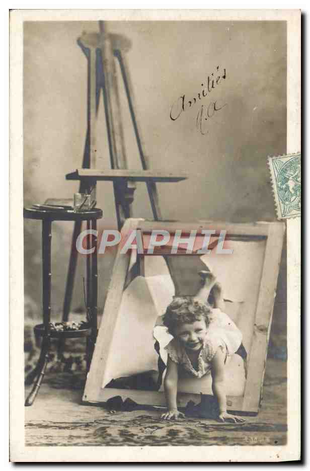 CPA Fantaisie Enfant Peintre