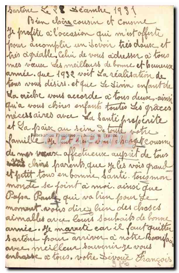 CPA Fantaisie Fleurs Fer a cheval — Verso