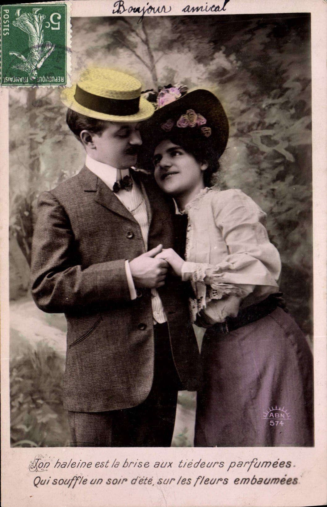 Couple en extérieur — texte poétique — ABN 574