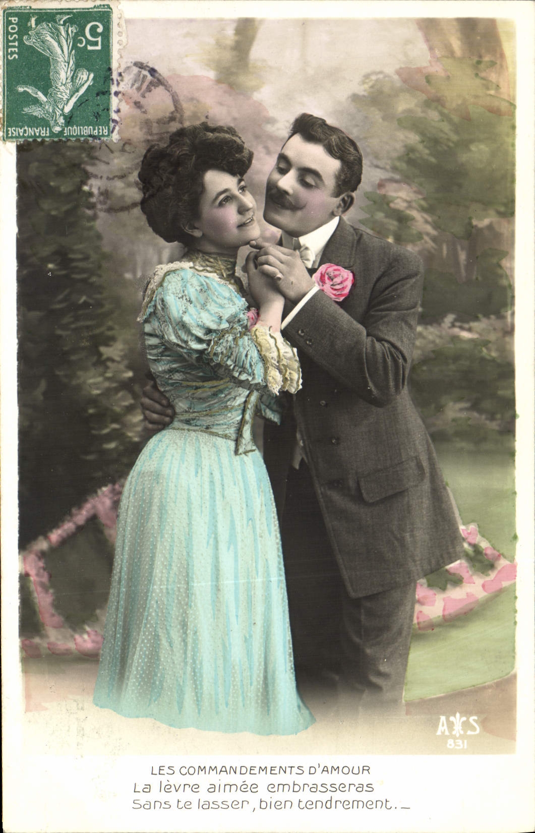 Les Commandements d'Amour — scène amoureuse — éditeur A&S n°831