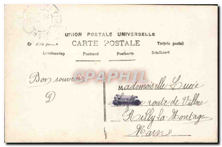 Couple sous chênes — H.K.C. — n°3151 — Verso