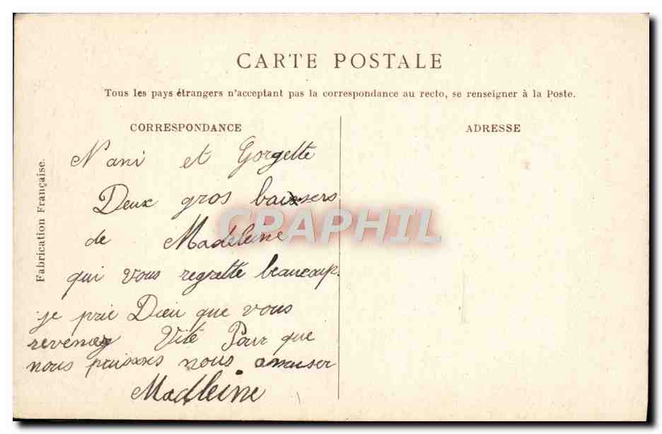 CPA Fantaisie Enfants — Rückseite