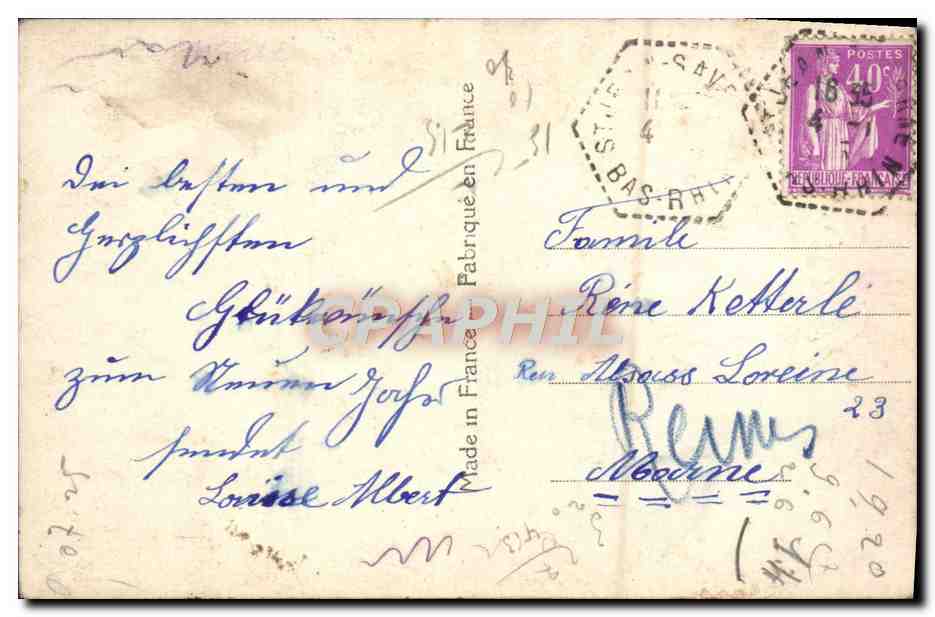 CPA Fantaisie Enfants — Rückseite
