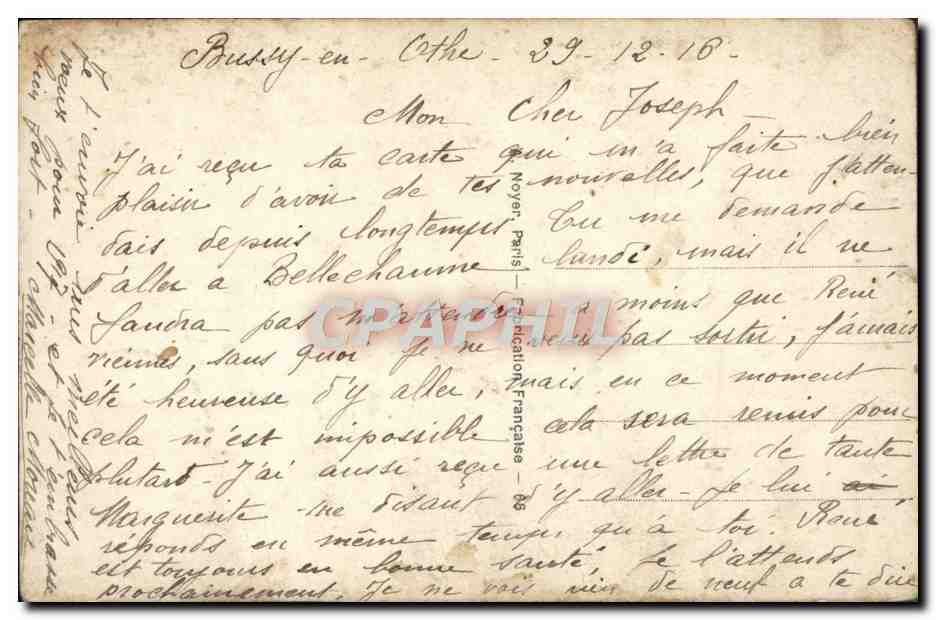 Jeune femme — portrait avec rose — éditeur Noyer Paris, n° 26 — Verso