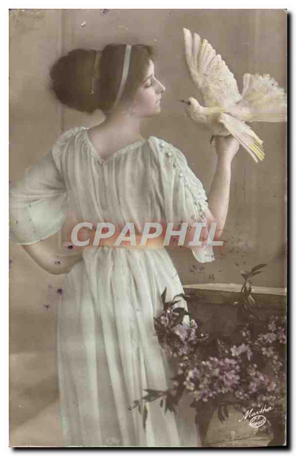 Young woman with dove — illustration — Martha (publisher) number not visible