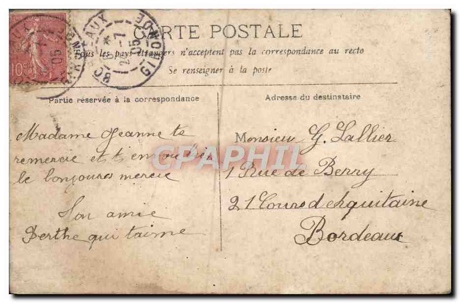 CPA Fantaisie Femme  — Rückseite