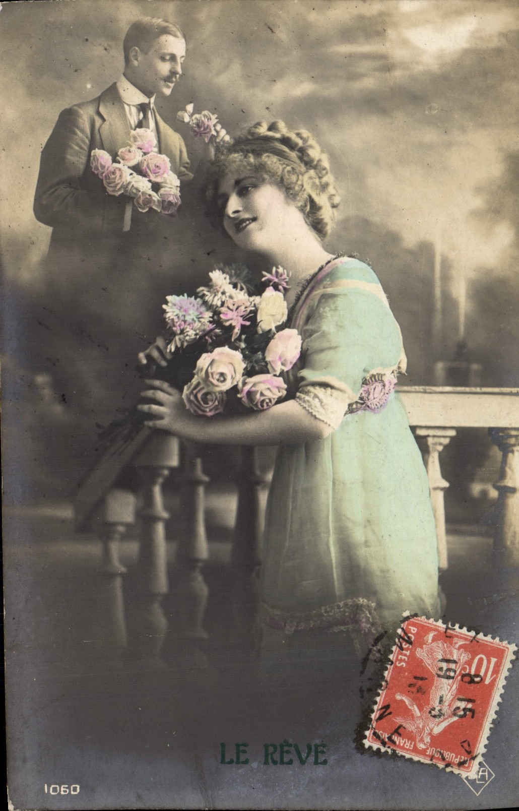 Un couple en scène romantique — 'LE RÊVE' — éditeur Paris, n° 1060