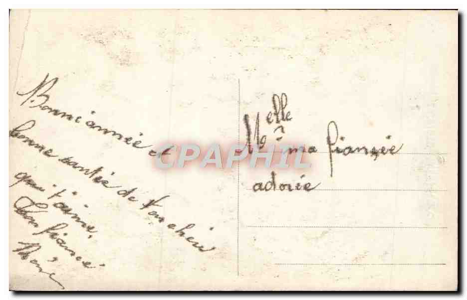 Couples en avion — décor floral — A.N. Paris n°1488 — Reverso
