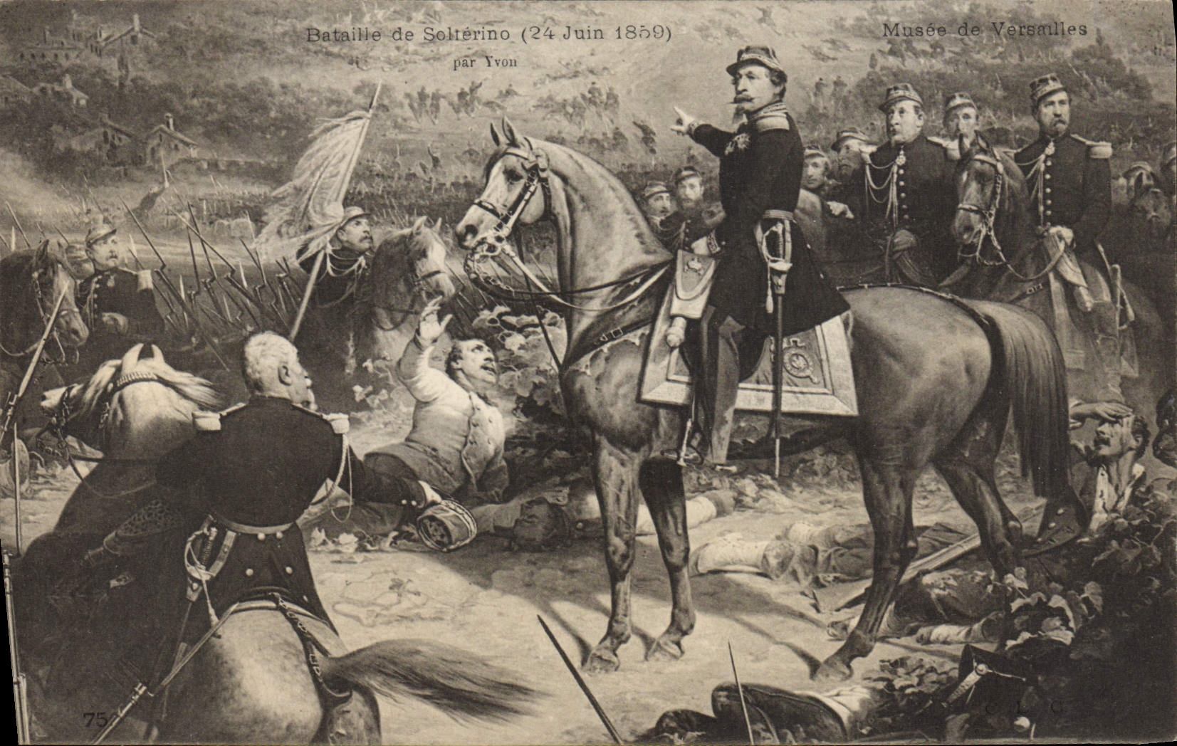 CPA Fantaisie Bataille de Solferino 24 juin 1859 Militaria Napoleon III