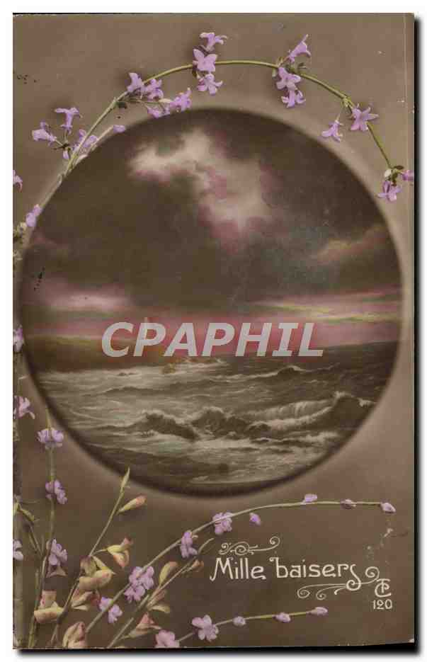 CPA Fantaisie Fleurs Mille baisers