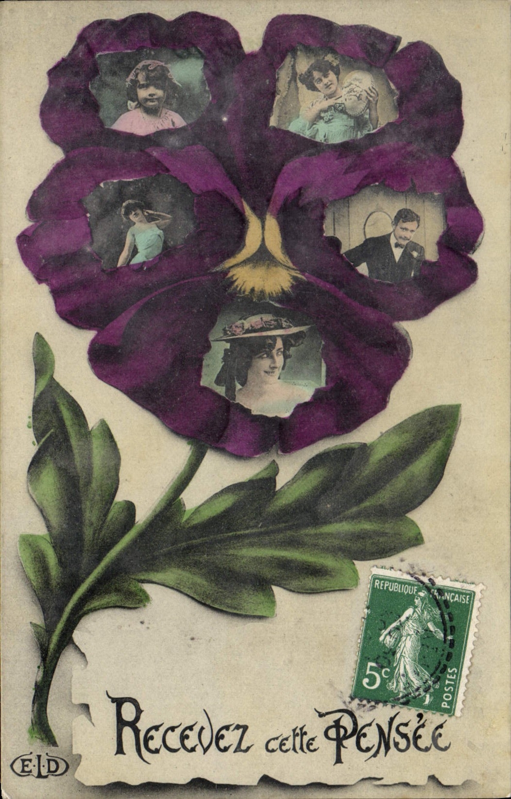 CPA Fantaisie Fleurs Pensee