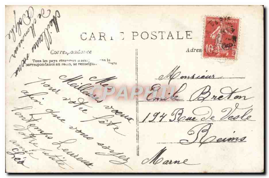 Mujer en vestido rosa y verde con carreta de flores — Para celebrarte — A.N. PARIS n°567 — Reverso