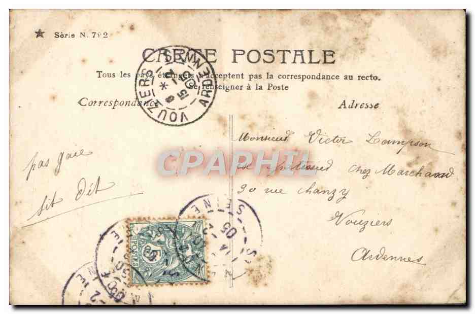 CPA Fantaisie Femme Chagrin d'amour — Rückseite