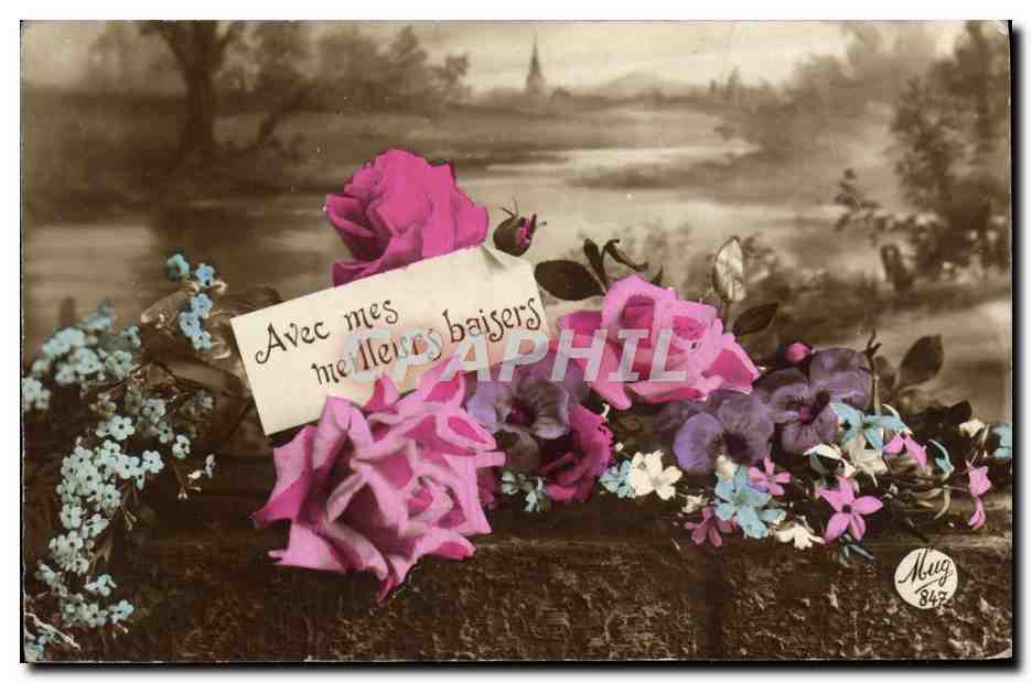 CPA Fantaisie Fleurs