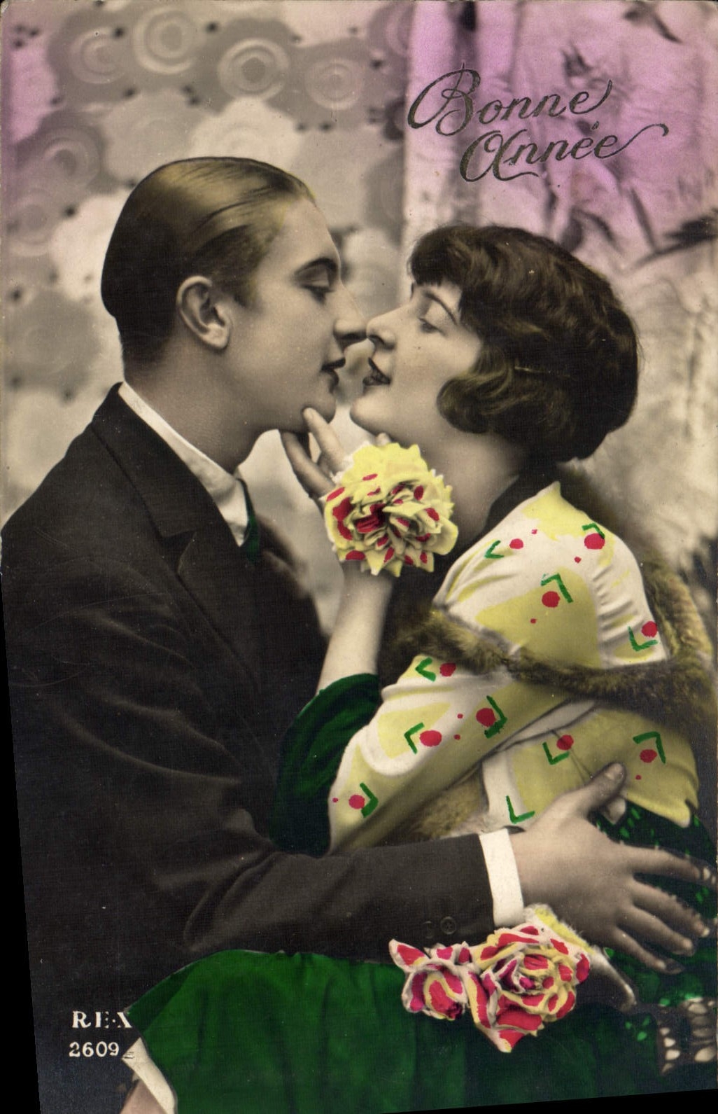 Couple enlacé — Bonne Année — REX 2609