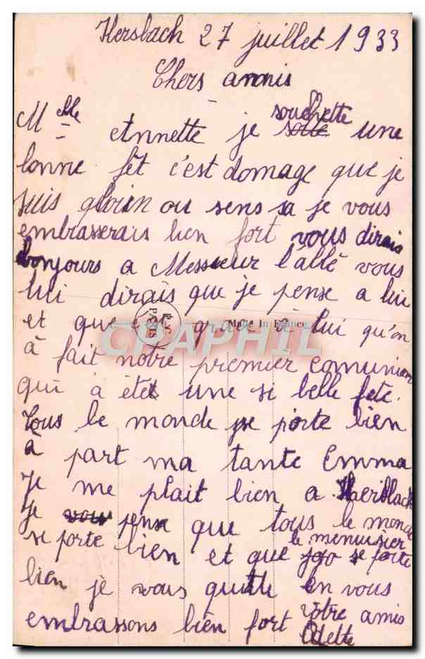 CPA Fantaisie Enfant — Rückseite