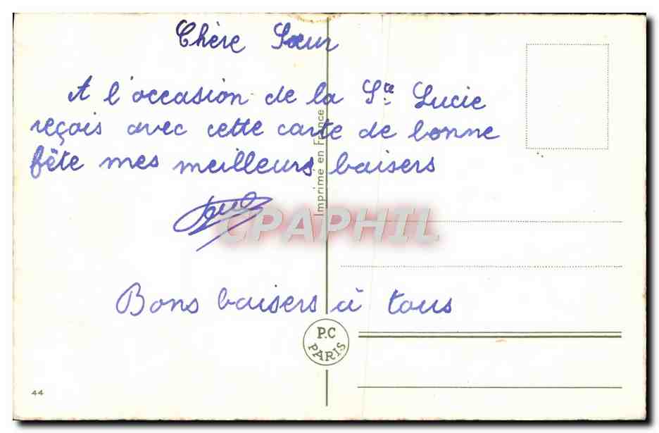 CPA Fantaisie Fleurs — Verso