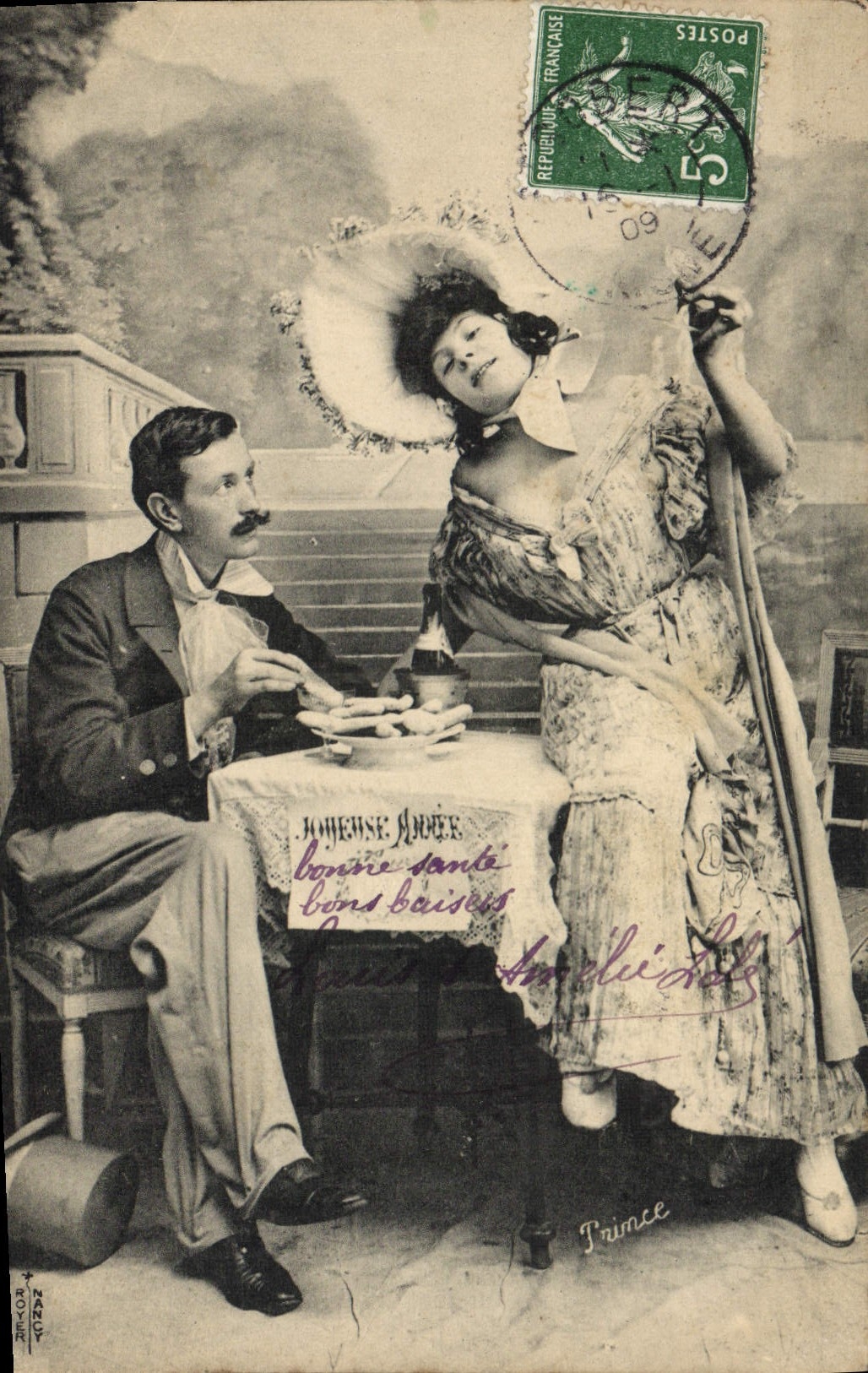 Couple au café — scène de café — éditeur Prince, n° 10