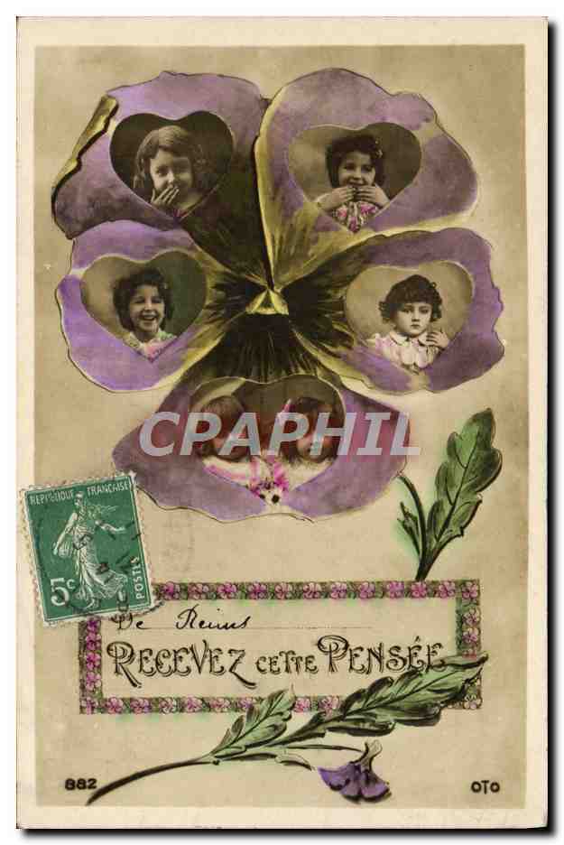 CPA Fantaisie Enfant Fleurs