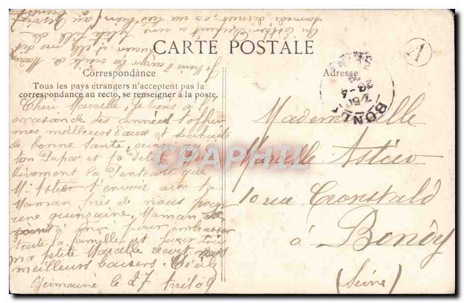 CPA Fantaisie Enfant Fleurs — Verso