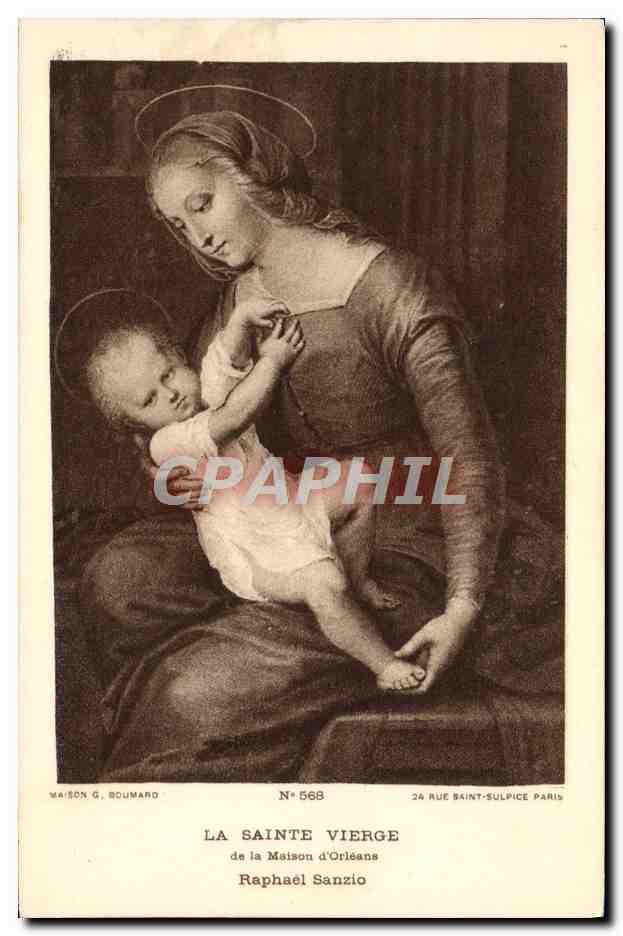 CPA Fantaisie La Sainte Vierge de la Maison d'Orleans Raphael Sanzio 
