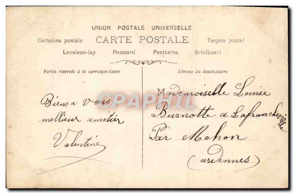 CPA Fantaisie Fleurs — Rückseite