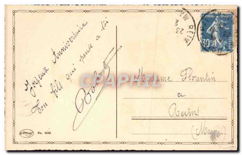CPA Fantaisie Fleurs — Rückseite