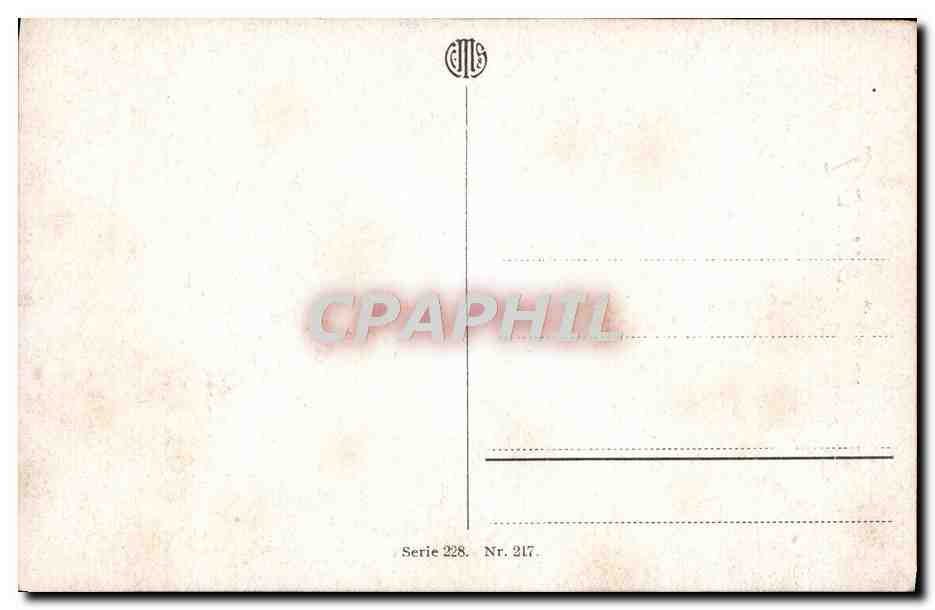Jeune femme tenant un bouquet — Bonne Année — Éditeur JLS, série 228, n° 217 — Verso