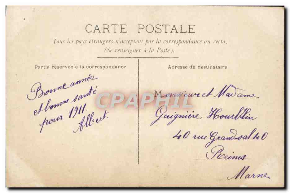 CPA Fantaisie Homme — Rückseite