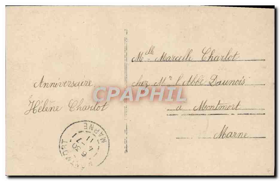 CPA Fantaisie Fleurs Rose — Rückseite