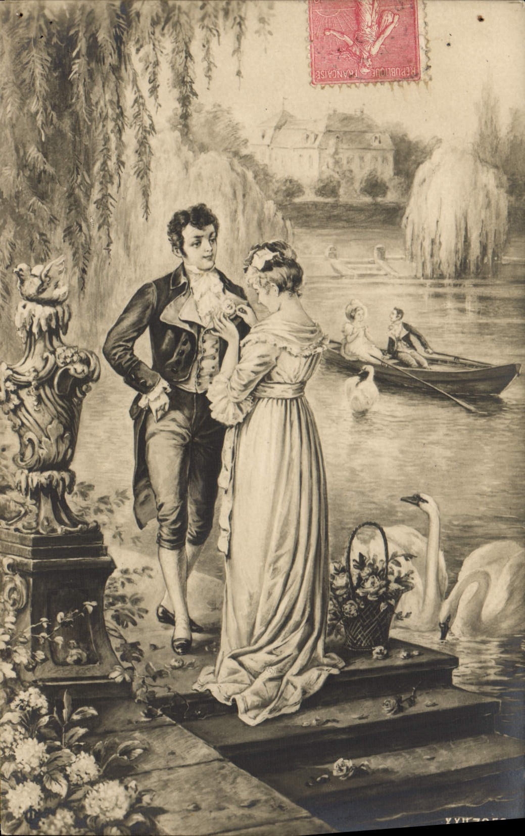 Scène romantique au bord d'un lac — éditeur VVIZOAR