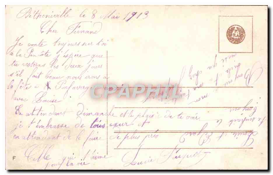 CPA Fantaisie Femme Colombe — Rückseite