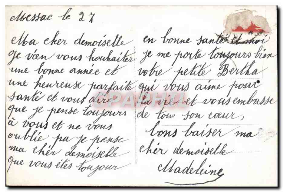 CPA Fantaisie Femme — Rückseite