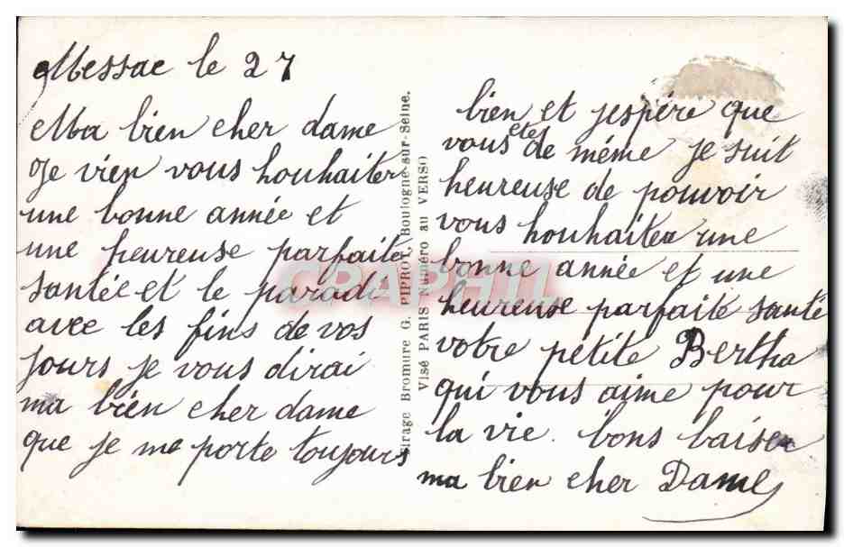 CPA Fantaisie Enfant — Rückseite