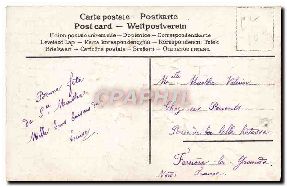 CPA Fantaisie Fleurs Colombe — Verso