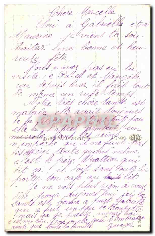 CPA Fantaisie Fleurs — Verso