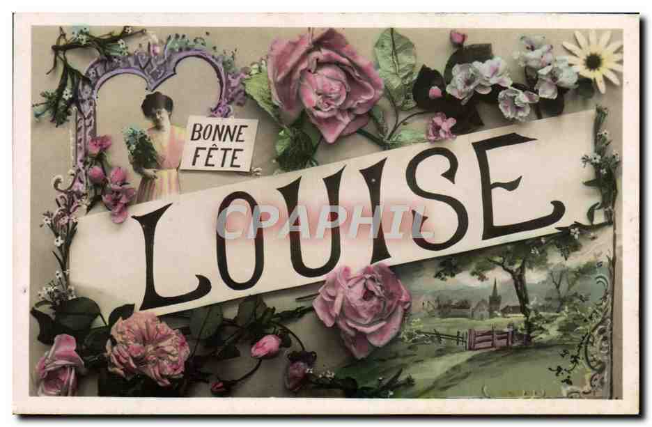 CPA Fantaisie Prenom Louise 