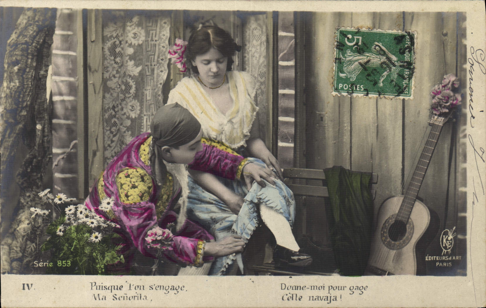 Femme et jeune fille — scène navajaga — Éditeurs d'Art, Paris, série 853