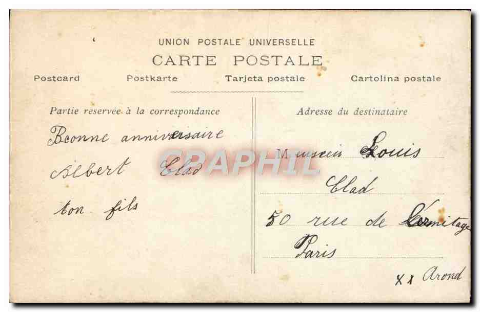 CPA Fantaisie Enfant — Verso