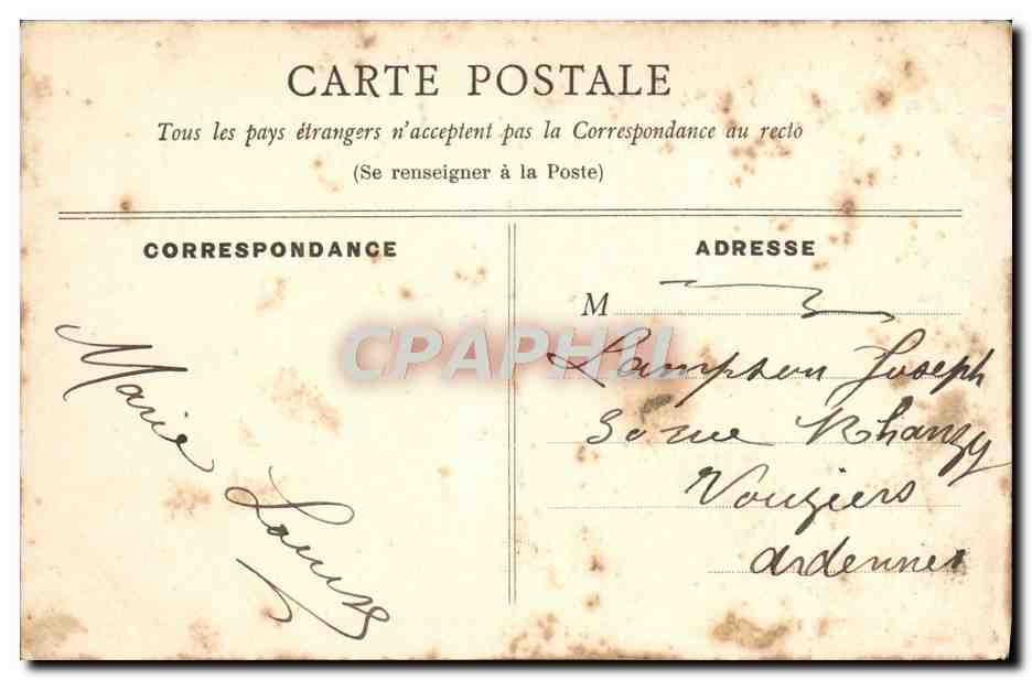 Bouquet de fleurs — rose, lilas et fleurs blanches — H.L. PARIS 40. — Rückseite