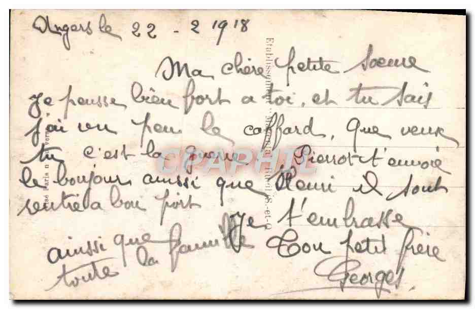CPA Fantaisie Femme Gendarme Chasse — Verso