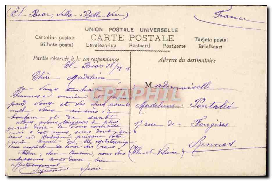 CPA Fantaisie Femme — Rückseite