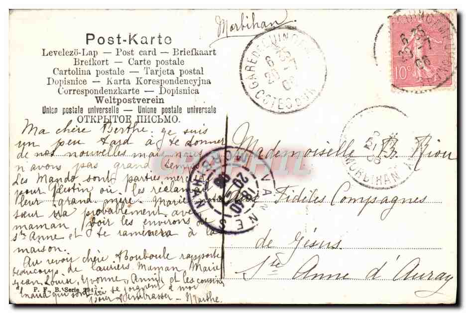 CPA Fantaisie Enfant Cigogne — Rückseite