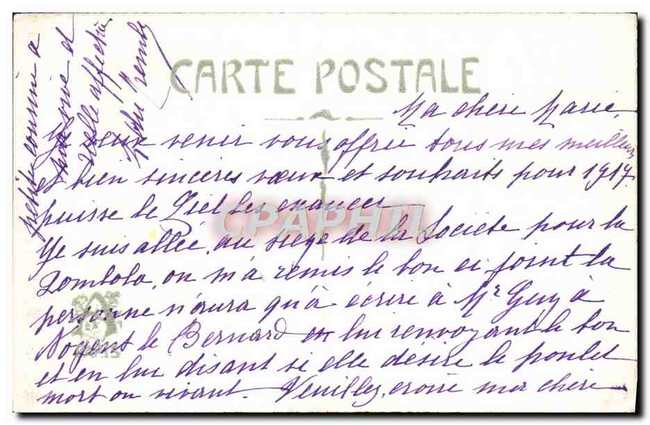 CPA Fantaisie Bonen annee Hirondelle — Rückseite