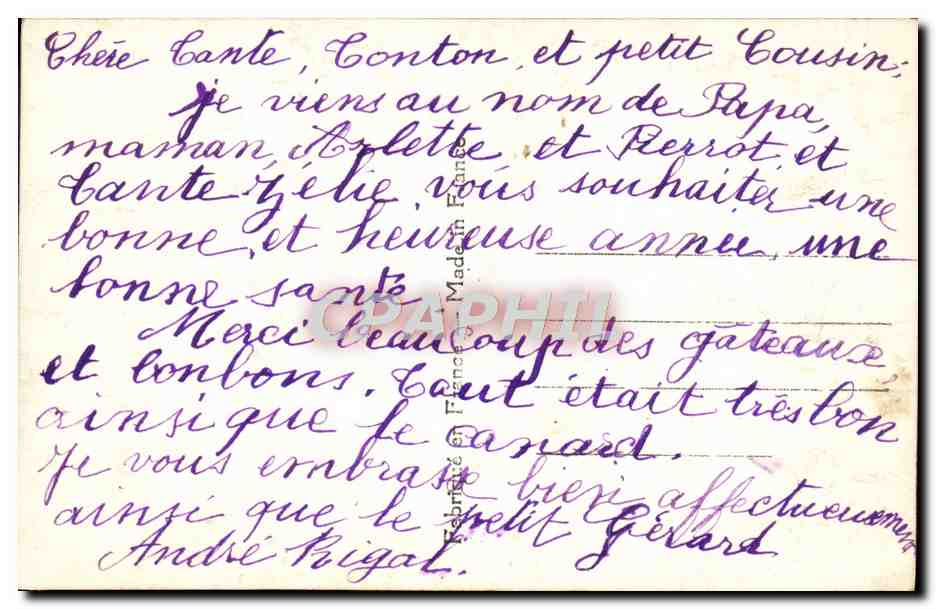 CPA Fantaisie Enfant — Rückseite